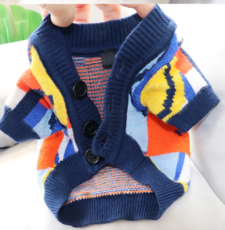 Multi-Colored Small Dog Sweater