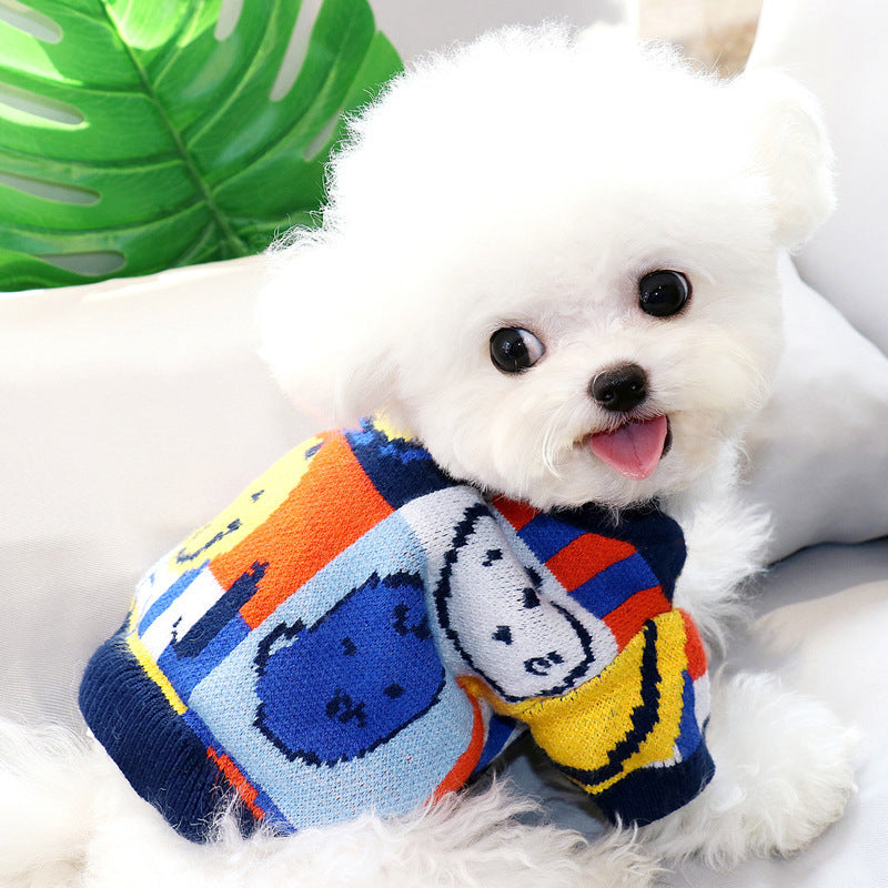 Multi-Colored Small Dog Sweater