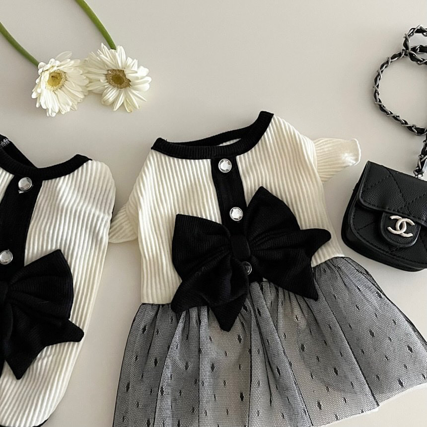 Elegant Black and White Pet Outfit