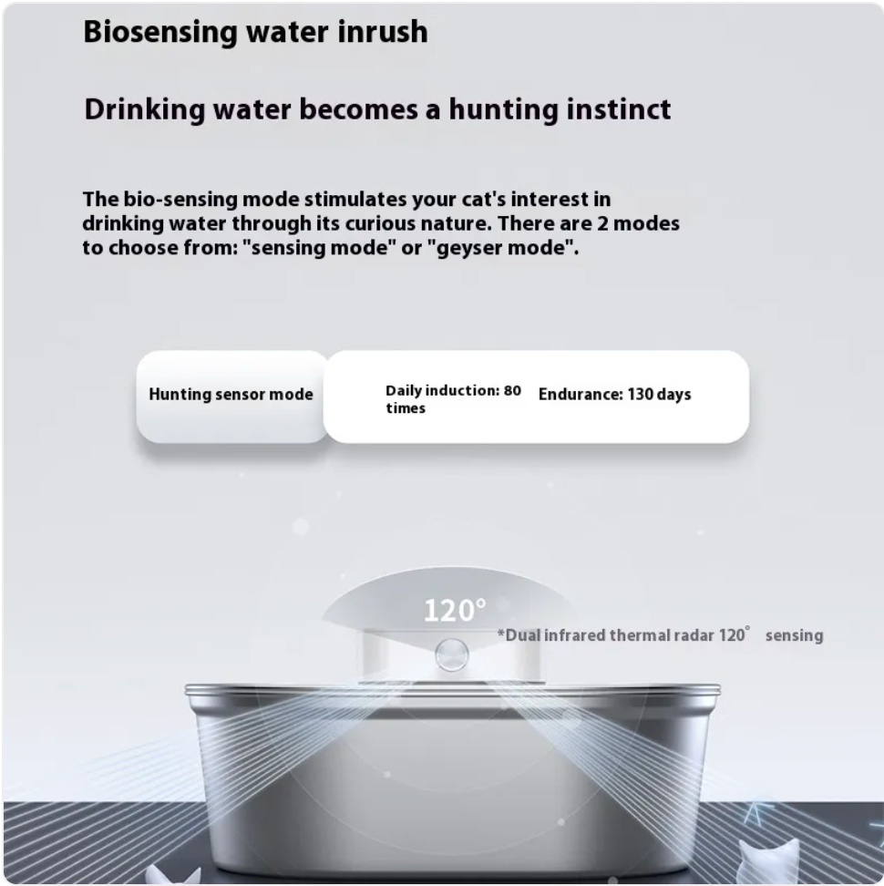 Ultra-Quiet Stainless Steel Pet Fountain