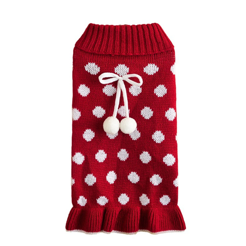Lovely Polka Dot Cat Sweater