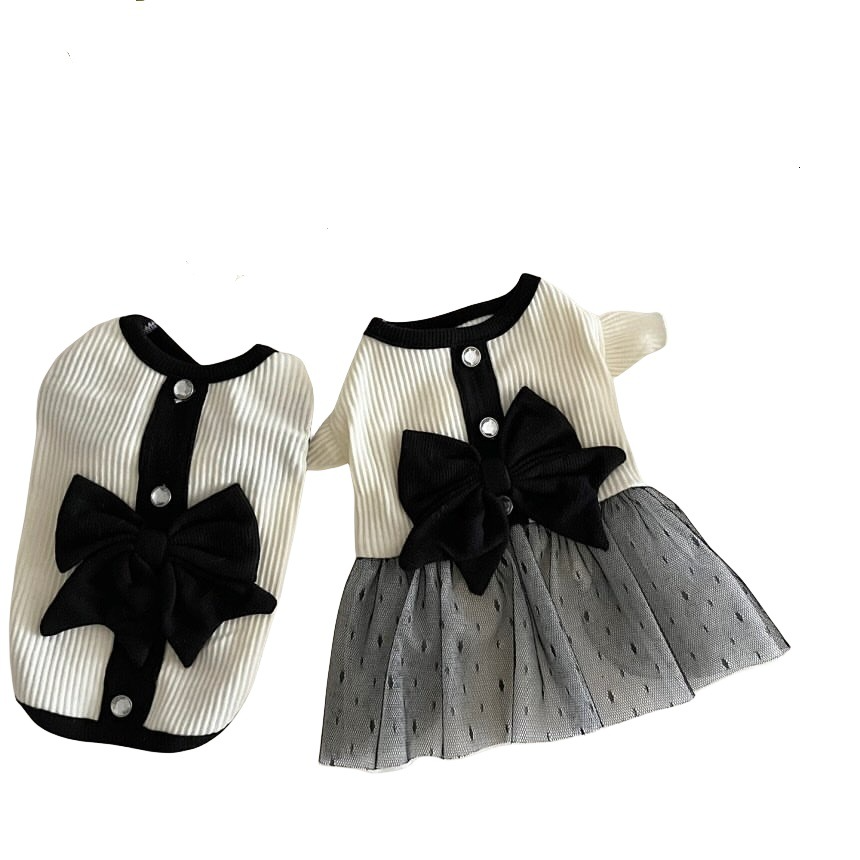 Elegant Black and White Pet Outfit
