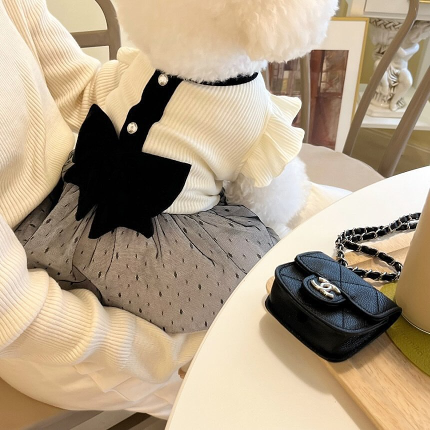 Elegant Black and White Pet Outfit