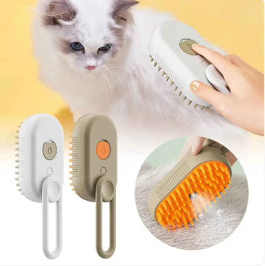 3-in-1 Steamy Spray Pet Grooming Brush