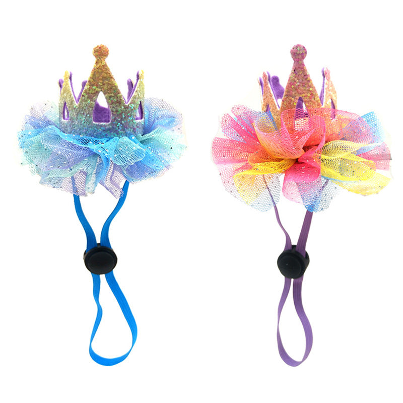 Pet Birthday Hat with Lace Crown